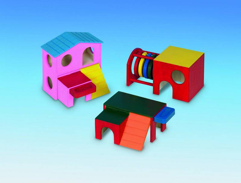 CASA DIN LEMN PENTRU ROZĂTOARE CU DOUĂ ETAJE 'MANY' PINK 15 X 16 X 15