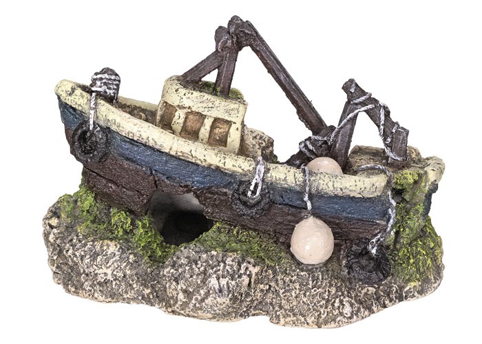 Ornament pentru acvariu | BOAT | L13 X W6,7 X H8,7 CM