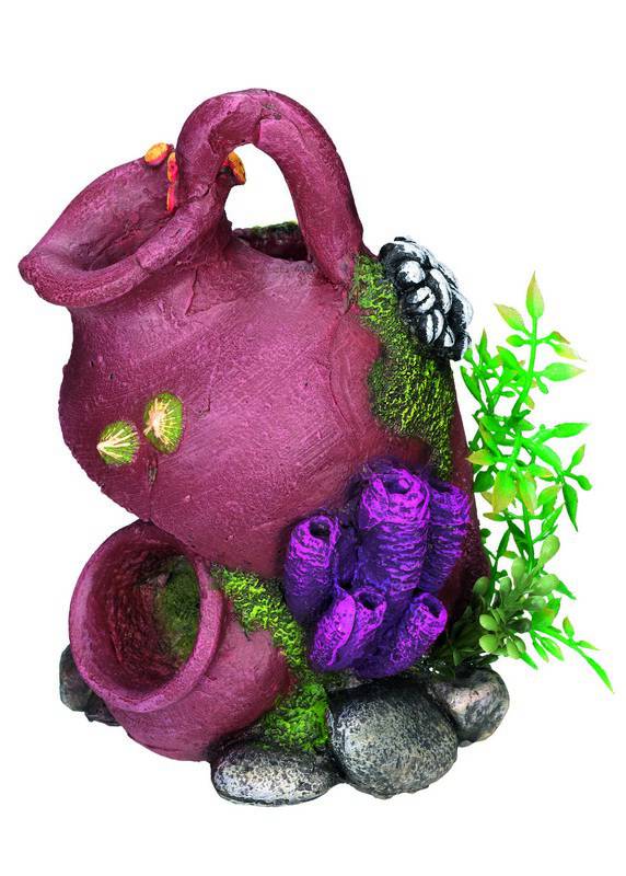 Ornament pentru acvariu | 'JAR' - cu plante | L11 X W11 X H14,7 CM