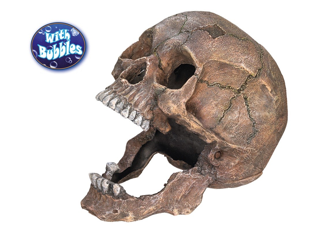 Ornament pentru acvariu | 'SCULL' | L13,5 X W20 X H16,5 CM