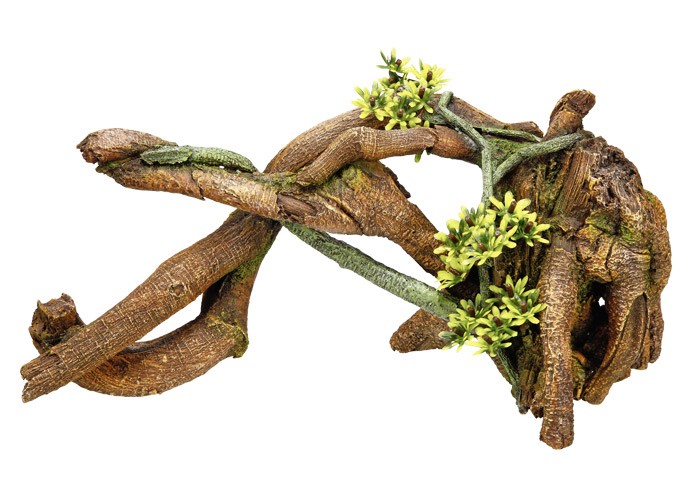Ornament pentru acvariu | 'MANGROVE' - cu plante | L32,7 X W13 X H16,5