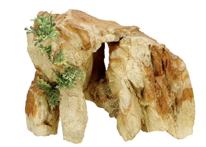 Ornament pentru acvariu | ROCK cu plante | L18,3 X W11,5 X H12,8 CM