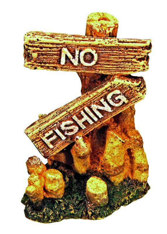 Ornament pentru acvariu | 'NO FISHING' | asortate | 5-5,5 CM | 12buc.