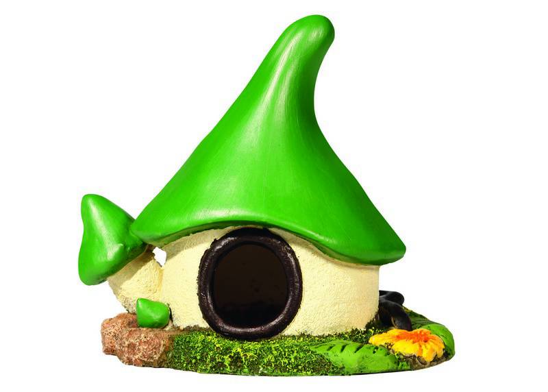 Ornament pentru acvariu | CASA CIUPERCII | L12 X W10,5 X H11 CM
