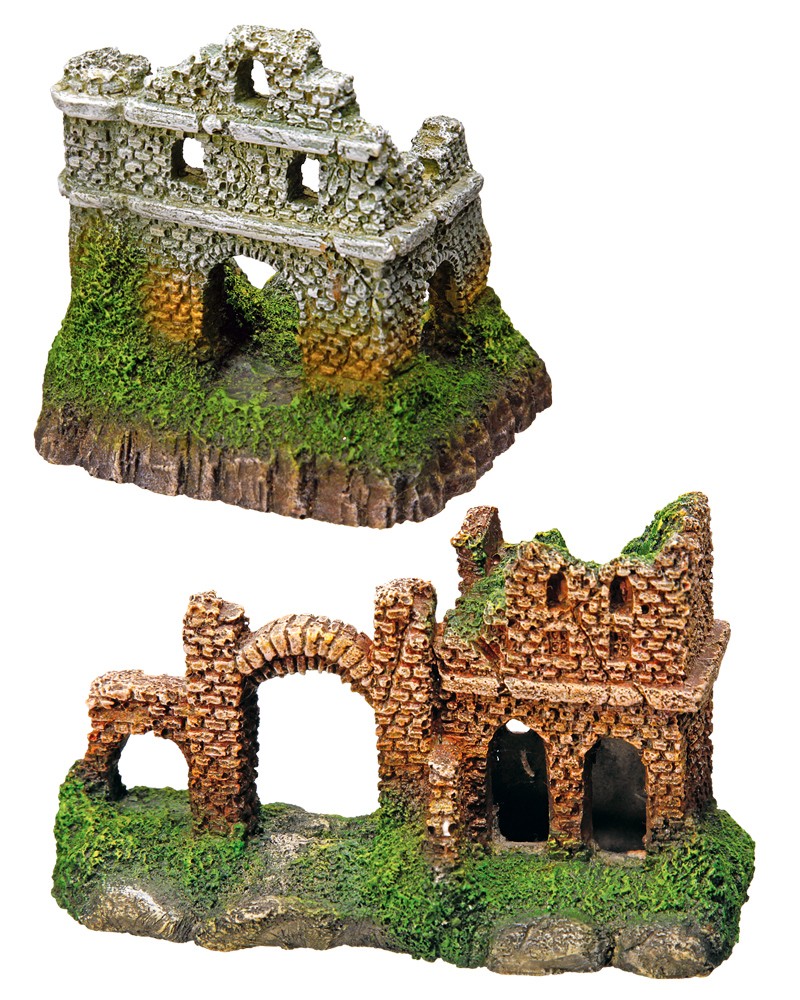 Ornament pentru acvariu | 'CASTLES' | asortate | 9-12,5 CM | 2 buc.