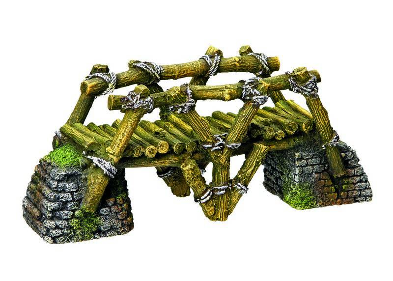 Ornament pentru acvariu | 'POD DIN LEMN' | L15 X W6 X H6,5 CM