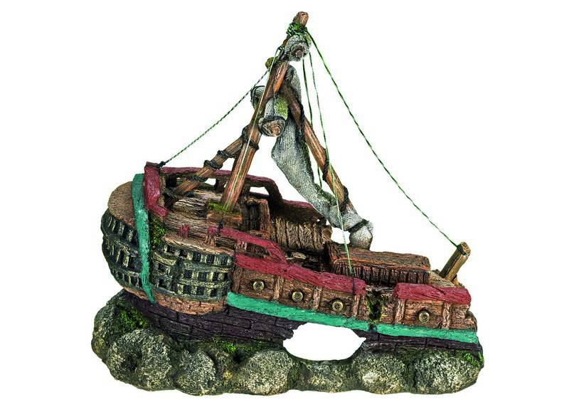 Ornament pentru acvariu | SHIPWRECK 1 STERN | L40 X W26 X H35,5 CM