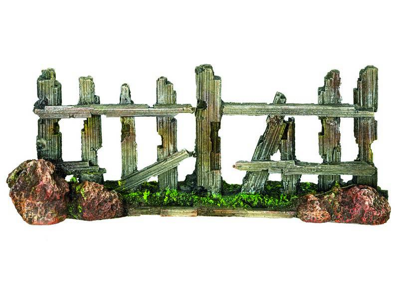Ornament pentru acvariu | 'WOODEN FENCE' | L18 X W5 X H7 CM