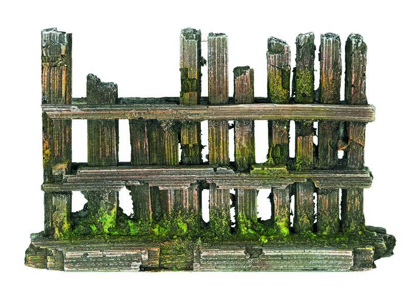 Ornament pentru acvariu | 'WOODEN FENCE' | L13,5 X W4 X H8,5 CM