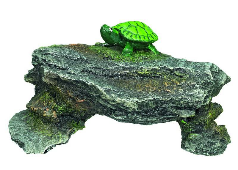 Ornament pentru acvariu | 'STONES WITH TURTLE' | L13,5 X W10,5 X H7 CM