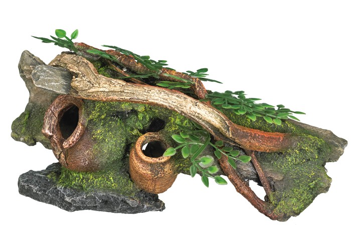 Ornament pentru acvariu | 'WOOD WITH JARS' cu plante | L26 X W14 X H12