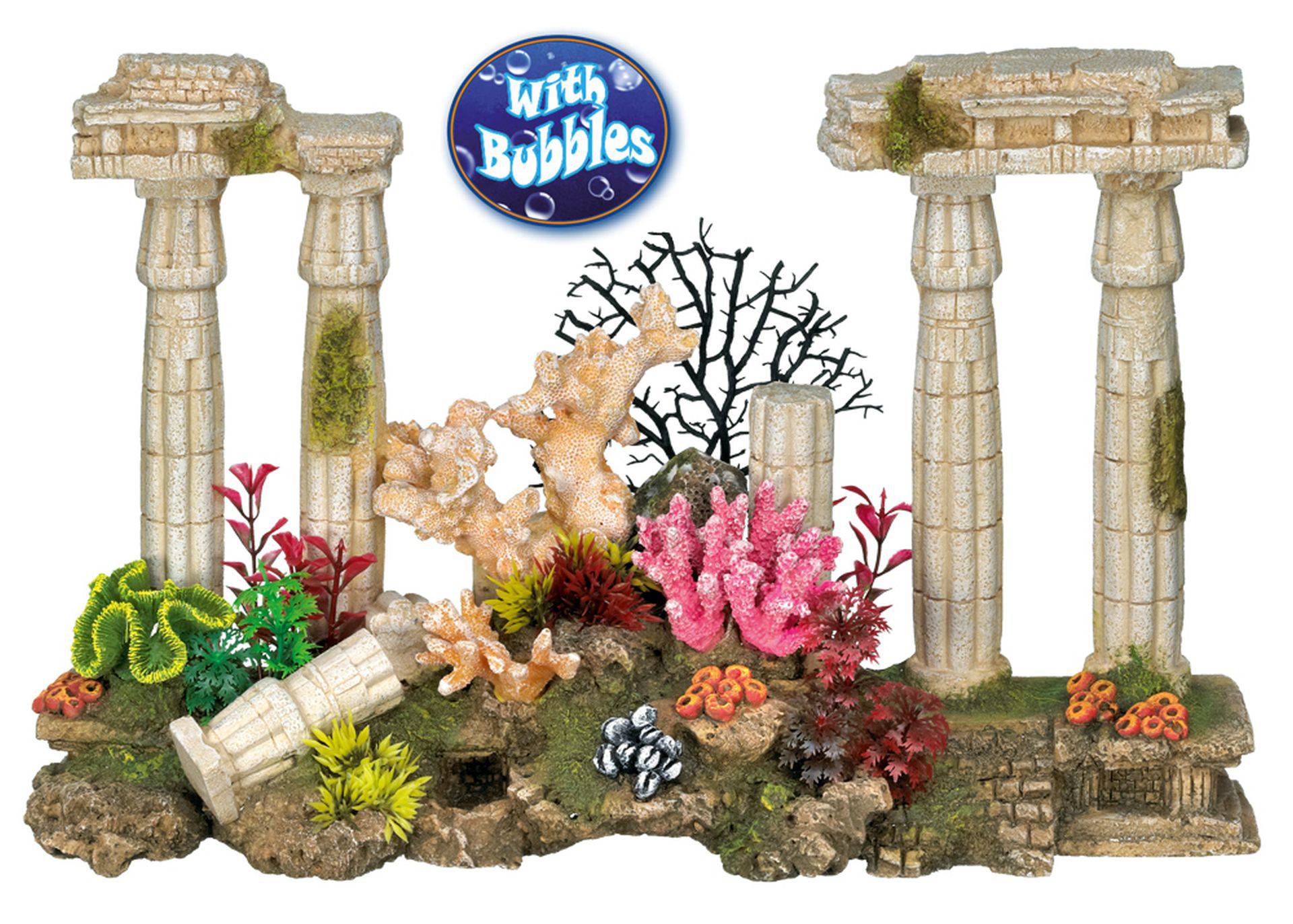 Ornament pentru acvariu | COLUMNS W.CORALS cu plante | L42,0 X W14,0 X