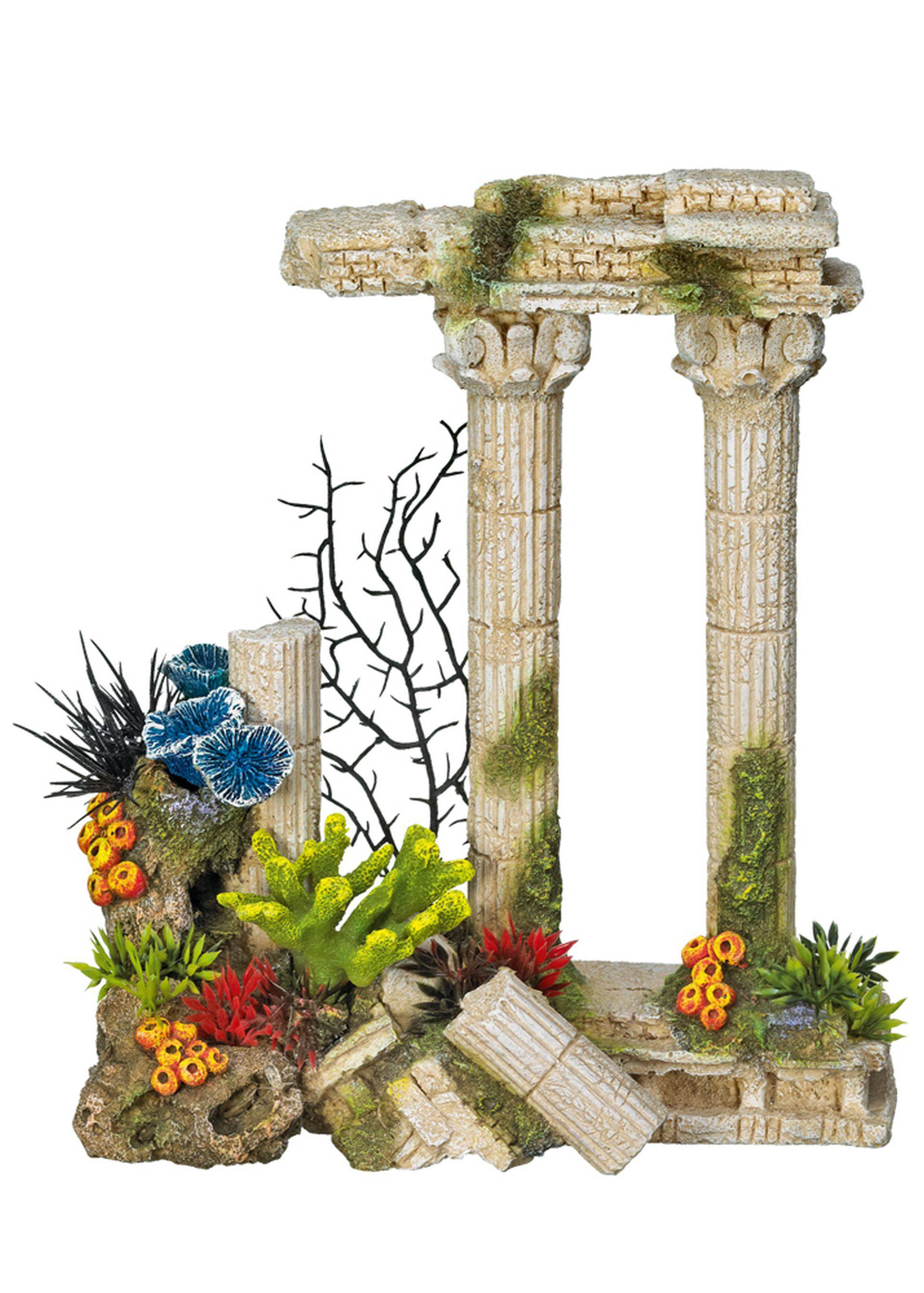 Ornament pentru acvariu | COLUMNS W.CORALS cu plante | L20,5 X W8,5 X