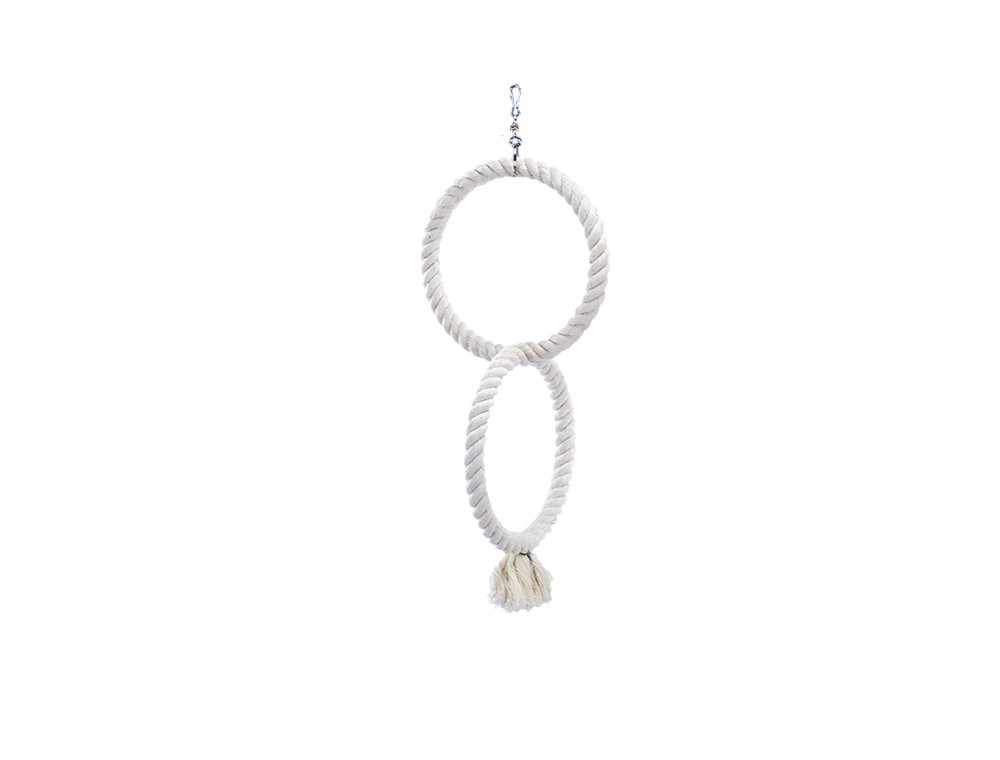 2 inele de cățărat din bumbac, mici; 50/24 cm pentru păsări