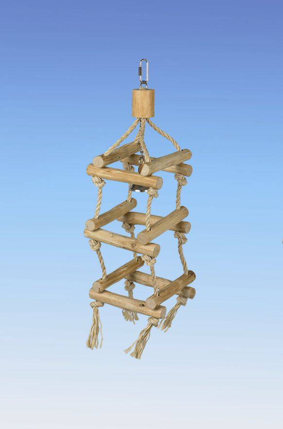 SISAL BIRD TOY 'WOODEN STICKS AND ROPE', MIC pentru pisici