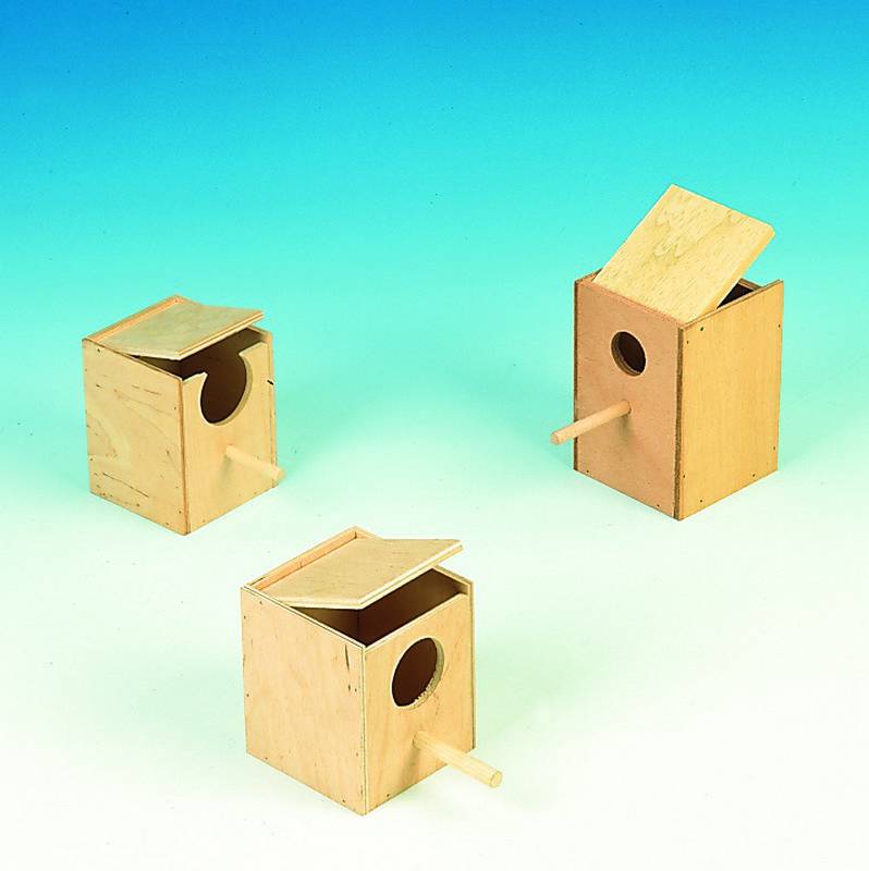 Cuib pentru păsări exotice | cu capac | 10 X 10 X 13 CM