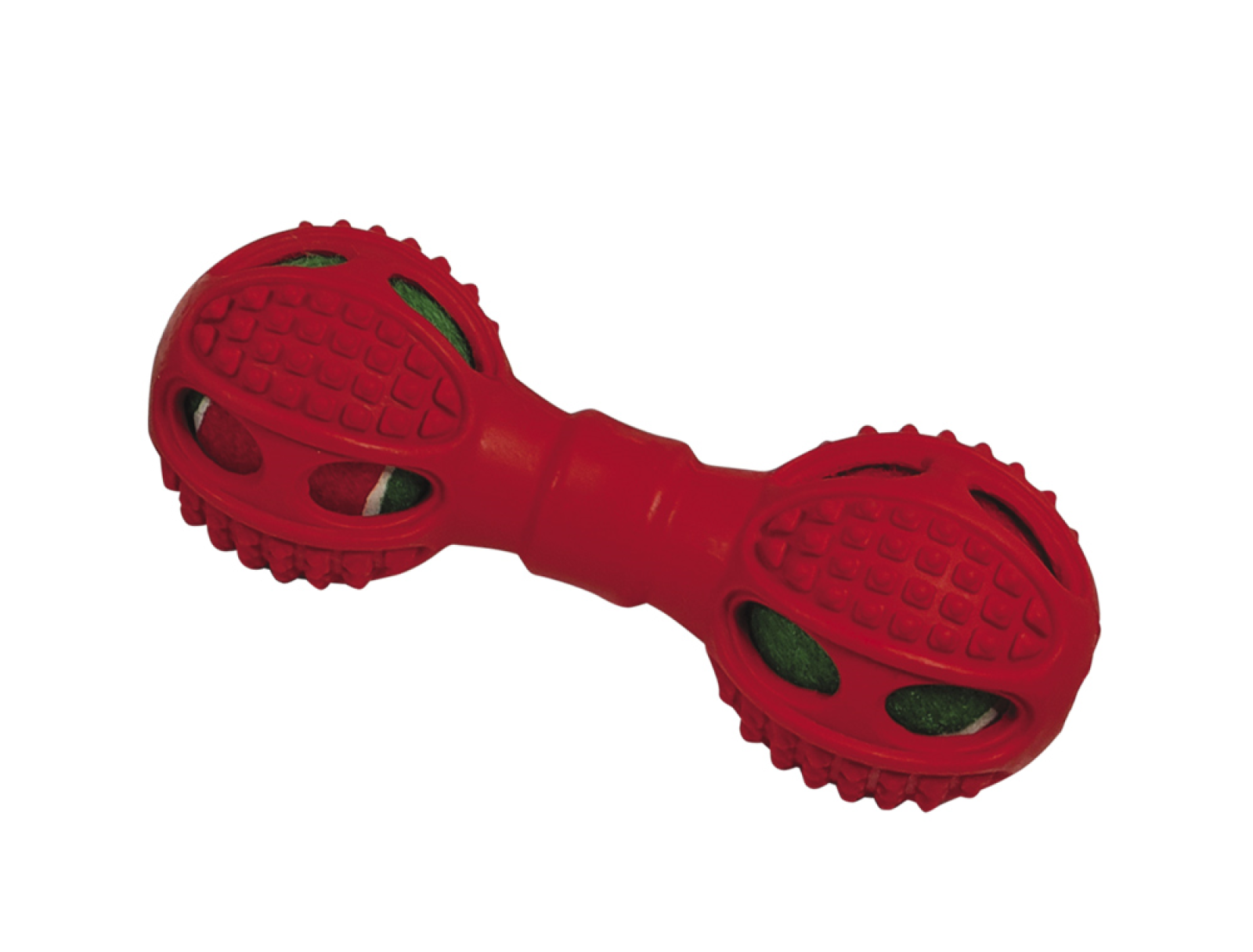 Gantera din cauciuc cu minge de tennis pentru câini | 16 cm