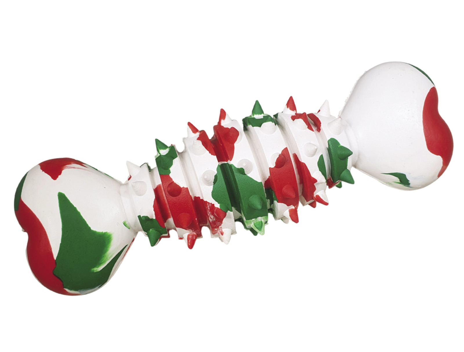 Os cu tepi din cauciuc pentru câini | tricolor | 20 cm