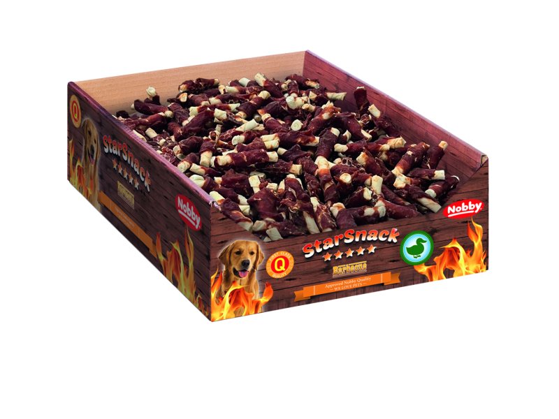 StarSnack Barbecue MINI Wrapped Duck pentru câini | Display app. 2,5 kg | ca. 6,0 cm