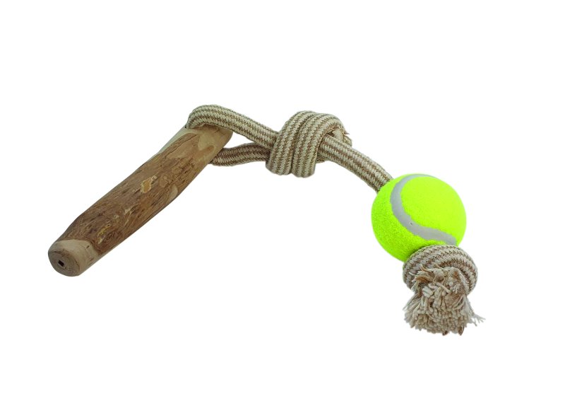 Minge cu frânghie și lemn de pom de cafea M | 48 cm