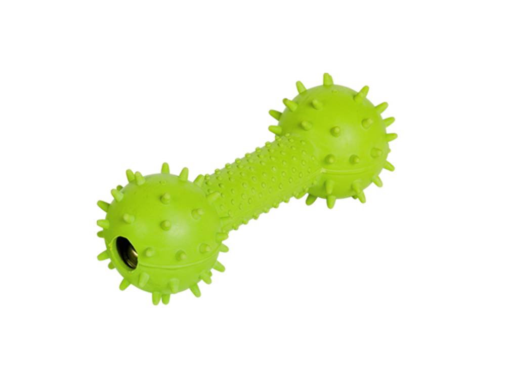 DUMBBELL DIN CAUCIUC CU CLINGĂ, VERDE 14 CM pentru păsări