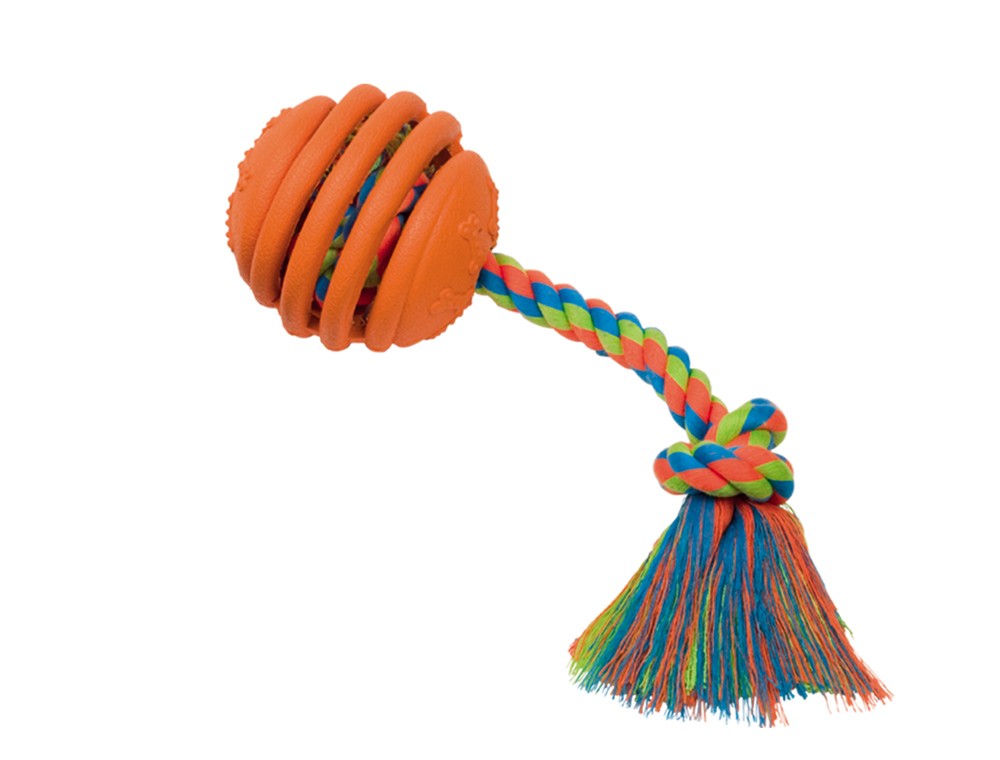 MINGE DIN CAUCIUC FLEXIBILĂ CU SFOARĂ, PORTOCALIE 10/30 CM pentru păsări