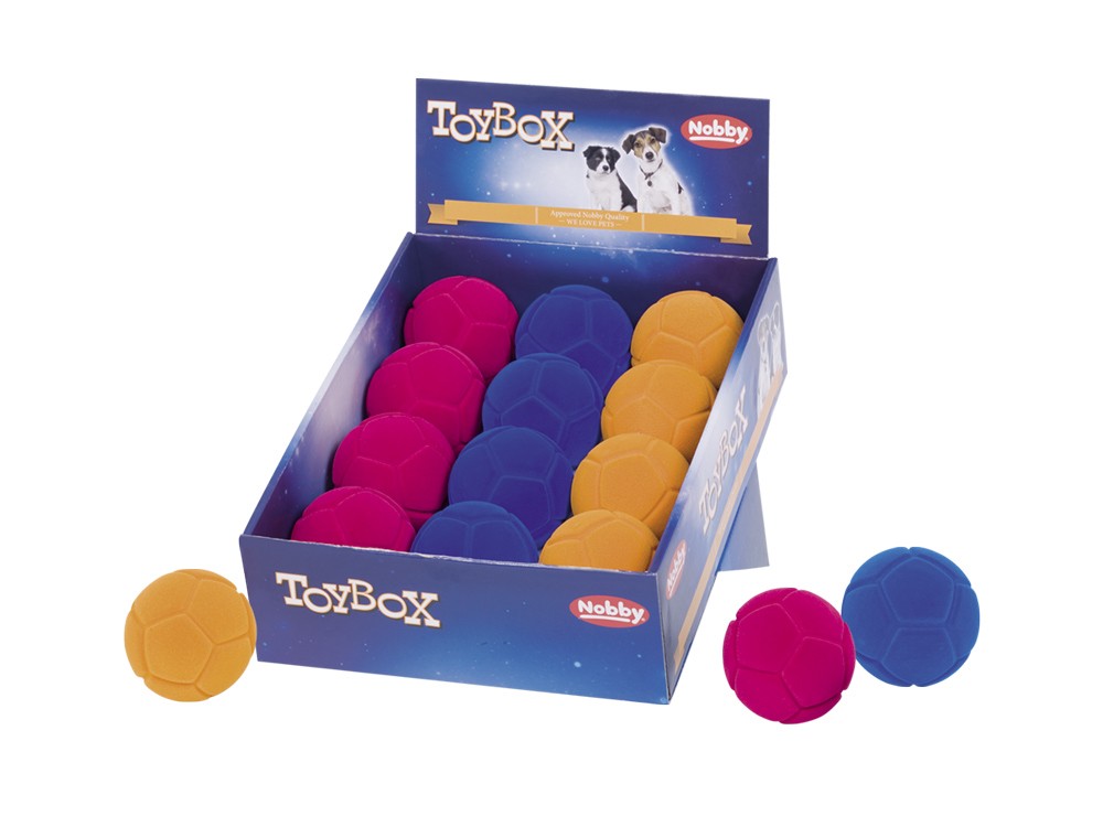 Minge TPR 'FLOCKING', DISPLAY 12 PCS., 7,5 CM pentru câini