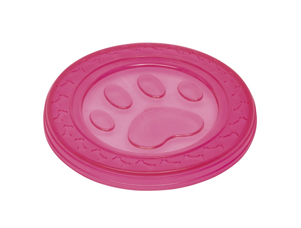 TPR FLY-DISC 'PAW', PINK 22 CM pentru câini