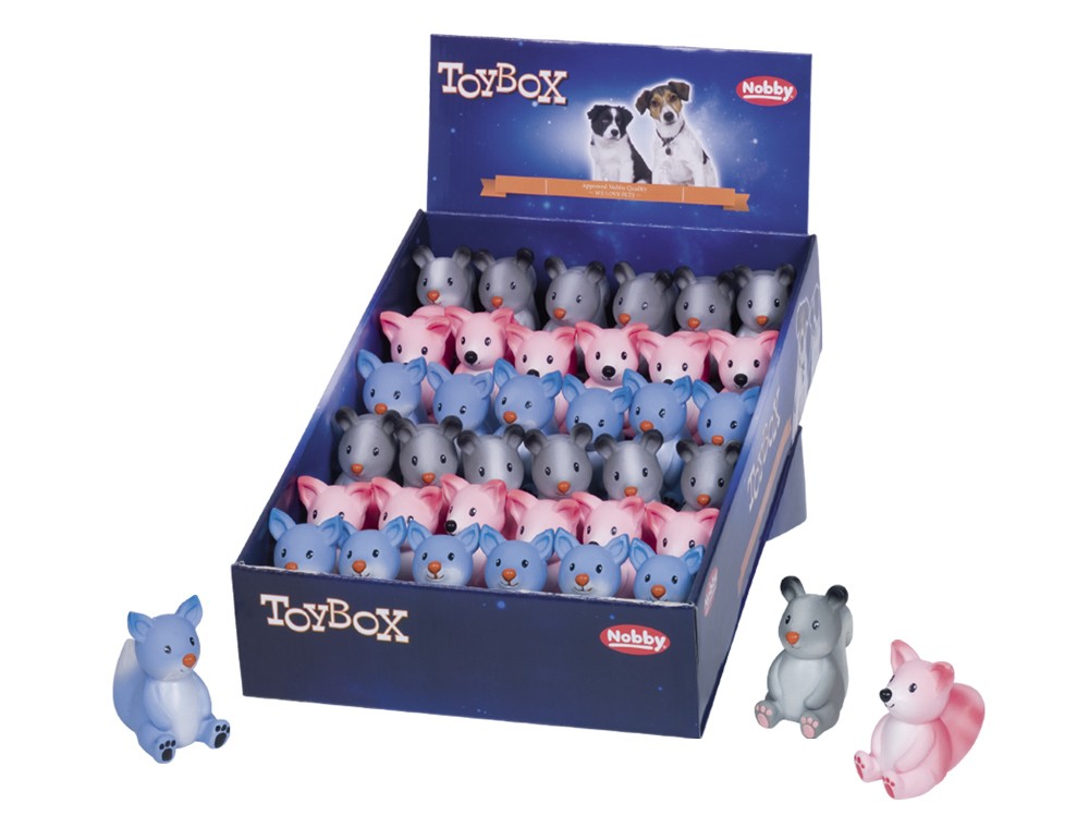 Jucărie din latex pentru câini | SITTING ANIMAL PUPPY | culori asortate | Display 36 buc. | 6,5-7,5 cm