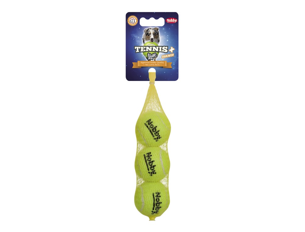 Minge de tenis cu Squeaker pentru câini S 5,0 cm; 3er plasă