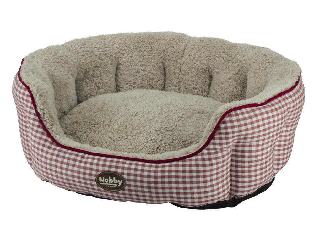 Culcuș oval pentru câini 'XAVER' | roșu | l x w x h: 45 x 40 x 19 cm