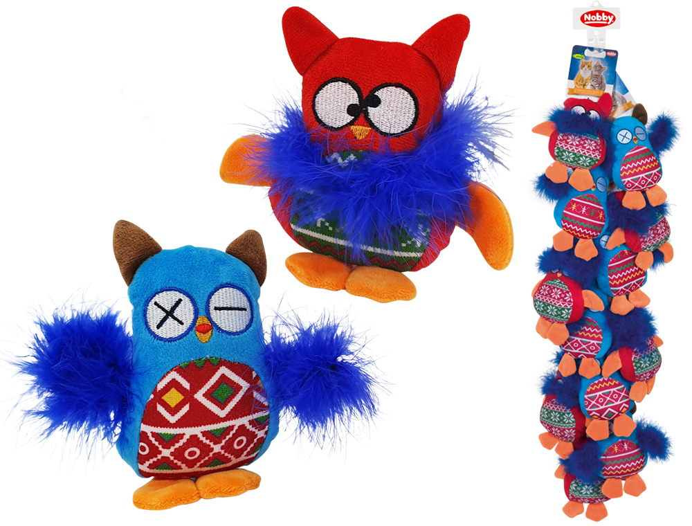 Bufnita din plus cu Catnip | Funie 12 buc. | 15 cm | culori asortate pentru pisici