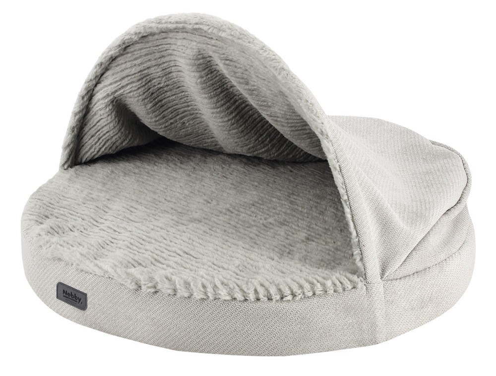 Saltea ortopedica Comfort rotunda cu patura | 'LAGO' | d x h: Ø 65 x 7 cm | gri deschis