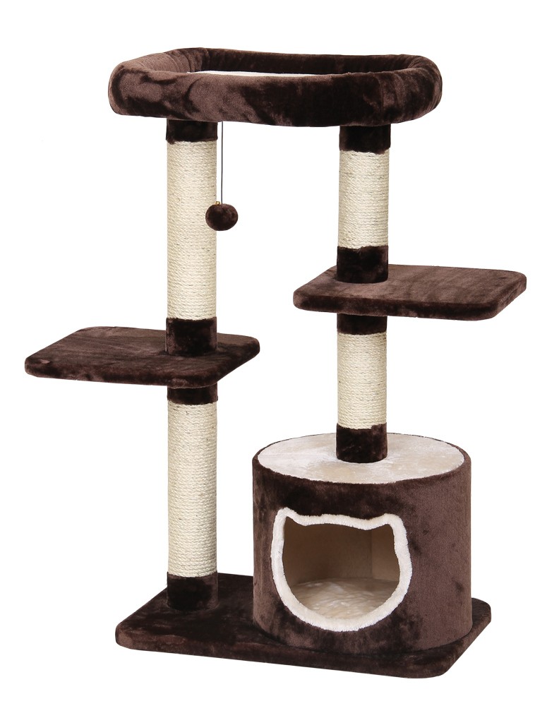 Ansamblu de joaca pentru pisici 'PAVAS' | maro / bej