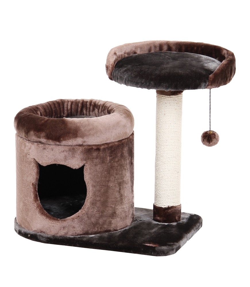 Ansamblu de joacă pentru pisici | 'JISKA' | maro / antracit