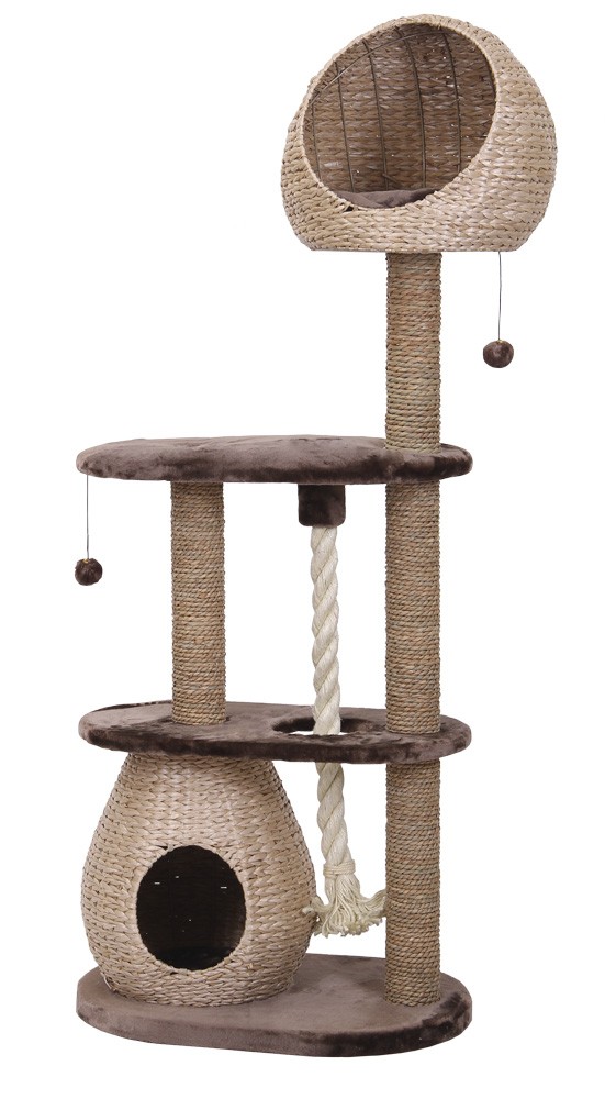 Ansamblu de joacă pentru pisici 'BARELI' | maro deschis