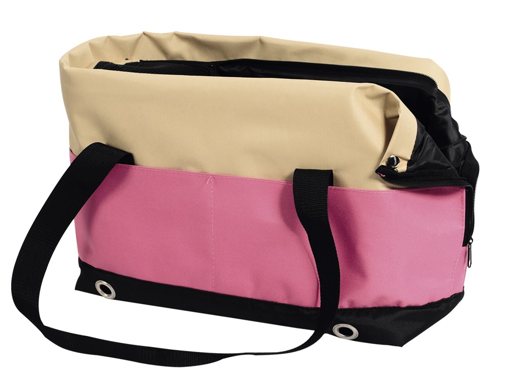Geanta transport pentru caini 'SALTA' | bej/pink | 40 x 22 x 28 cm