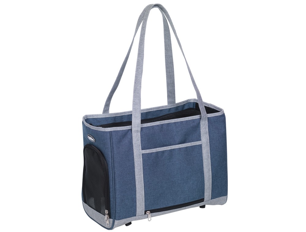 Custi transport pentru caini 'TOMMA' | 40 x 22 x 28 cm | albastru gri