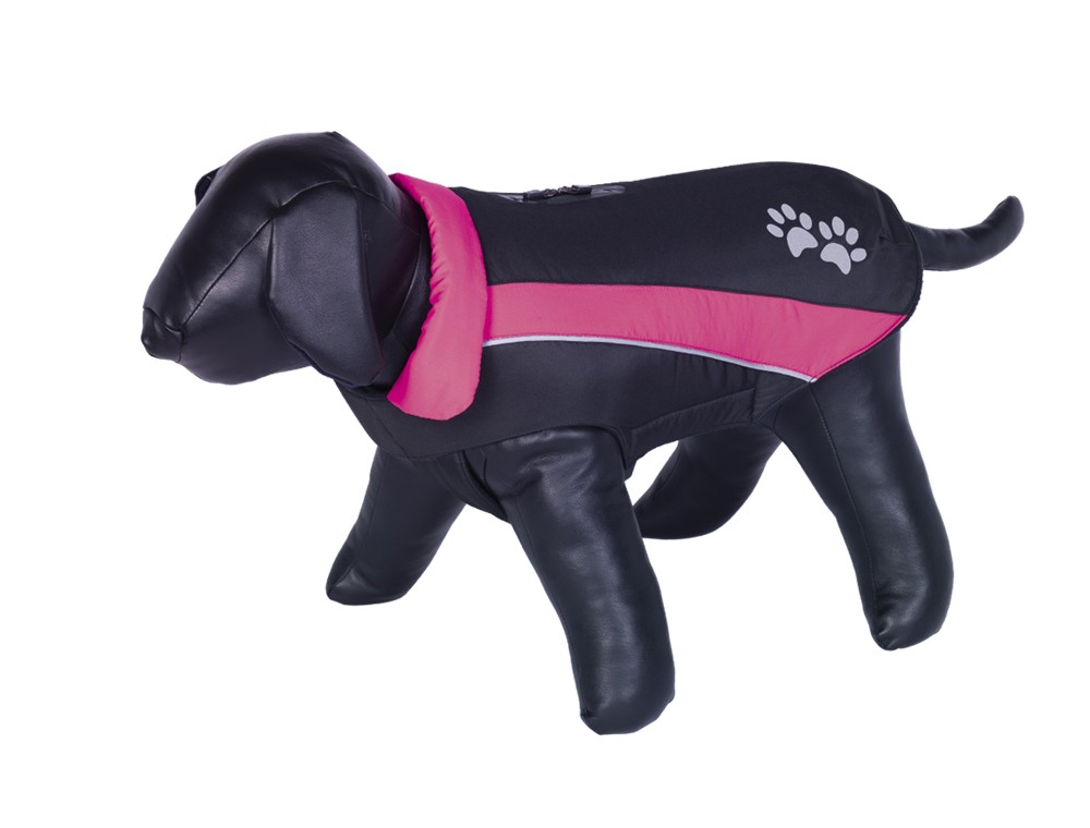 Haină pentru câini 'SABI' | negru/pink | 36 cm