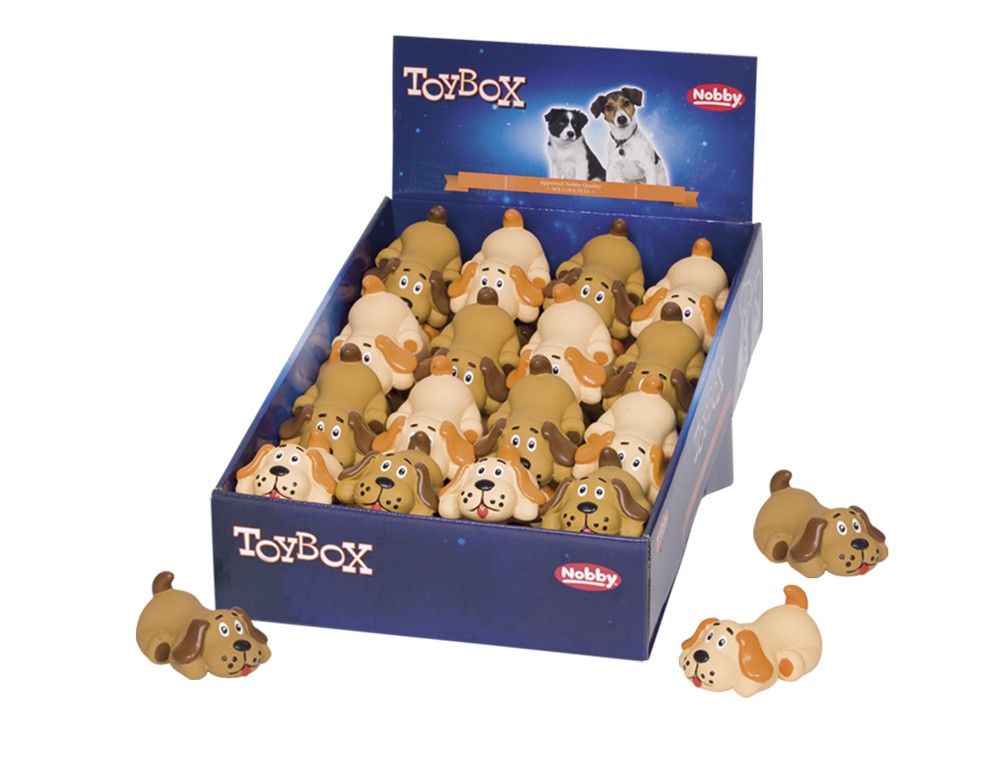 Jucărie din latex pentru câini | 'Câine Mini din latex' | culori asortate | Display 32 buc. | 8,5 cm