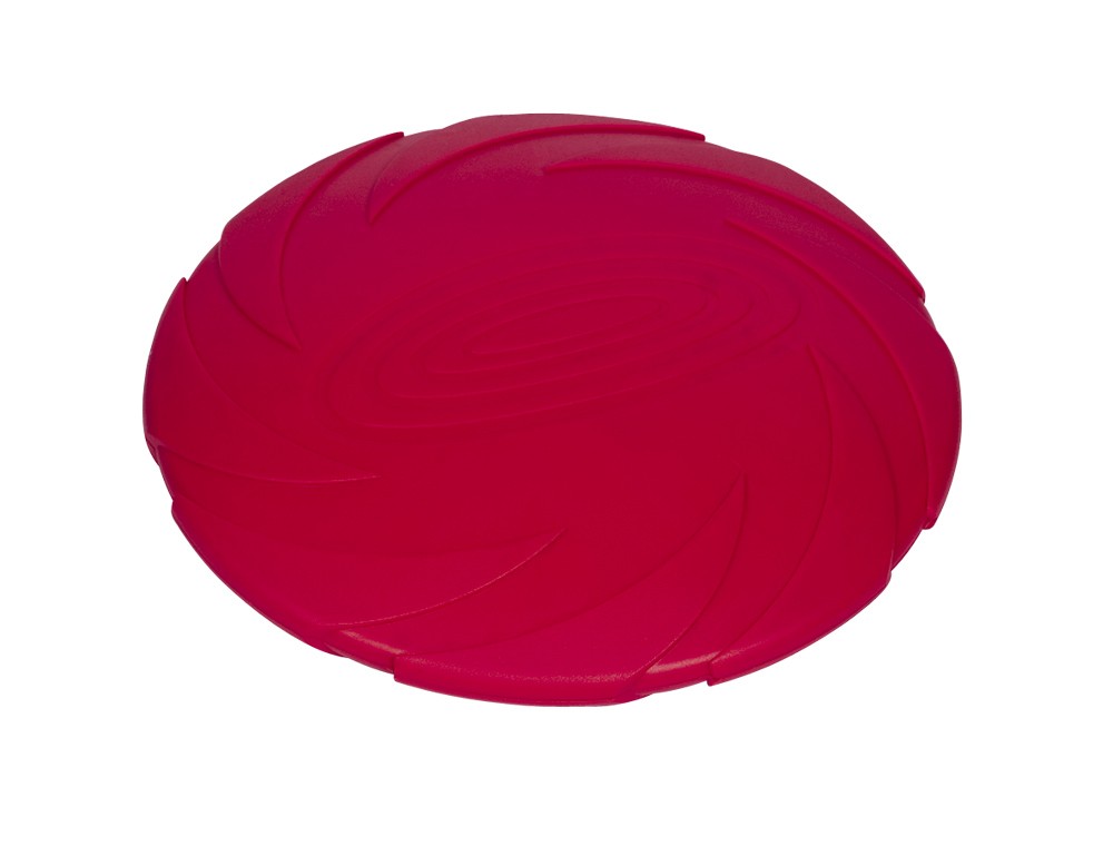 Jucărie pentru câini | Fly Disc SPIN din cauciuc plin | roșu | M | Ø 18 cm