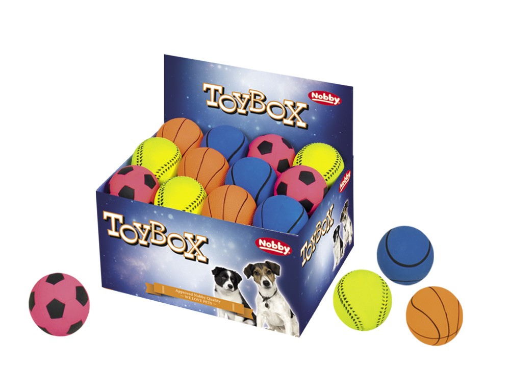 Jucarie pentru câini | Minge din spuma | culori asortate | DISPLAY 24 buc. | Ø 7,2 CM