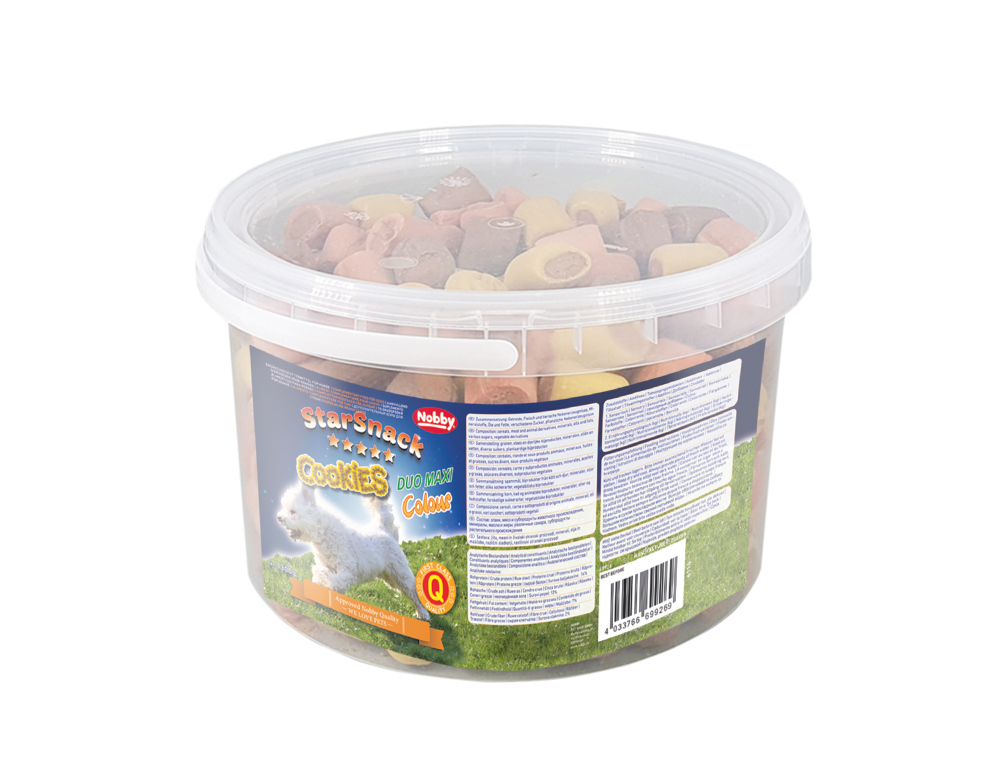 StarSnack Cookies 'Duo Maxi Colour' pentru câini | caserola 1,3 kg