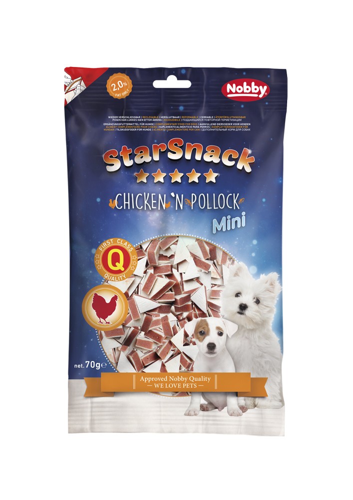 STARSNACK MINI CHICKEN 'N SALMON, 70 G