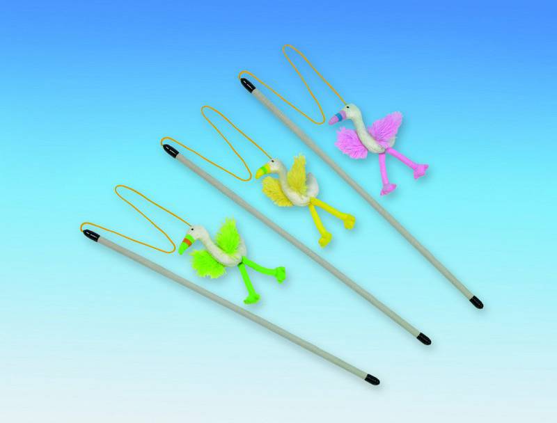 Băț cu jucărie asortată 47 cm; curea 45 cm pentru pisici