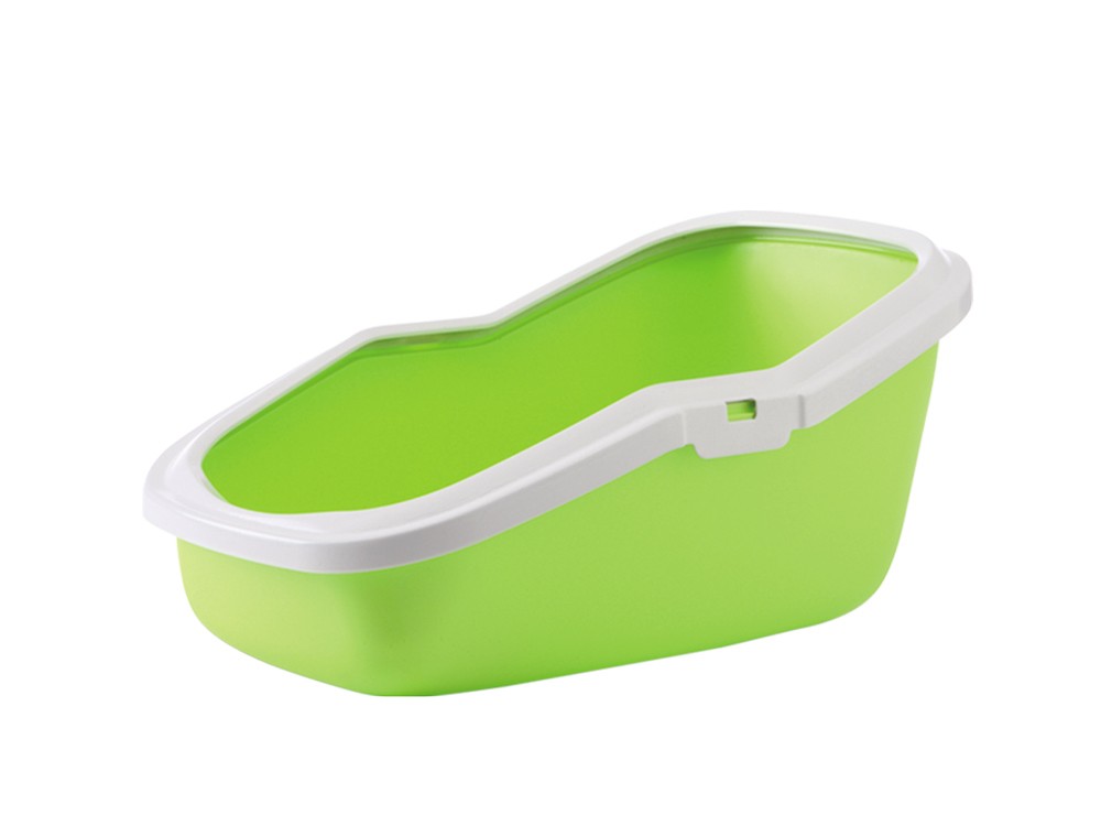 Litiera pentru pisici cu margine 'ASEO' | verde | 56 X 39X 27,5 CM