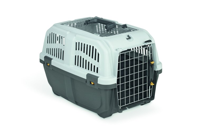 Cușcă de transport pentru câini 'SKUDO 2 OPEN' | gri | L X W X H: 55 X 36 X 35