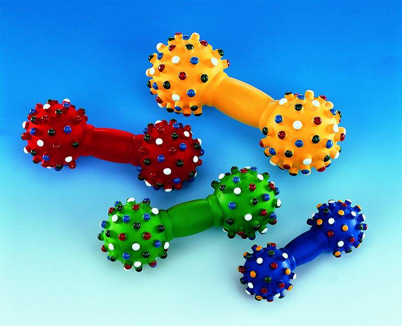 DUMBBELL DIN VINIL, CULORI ASORTATE 15 CM pentru păsări