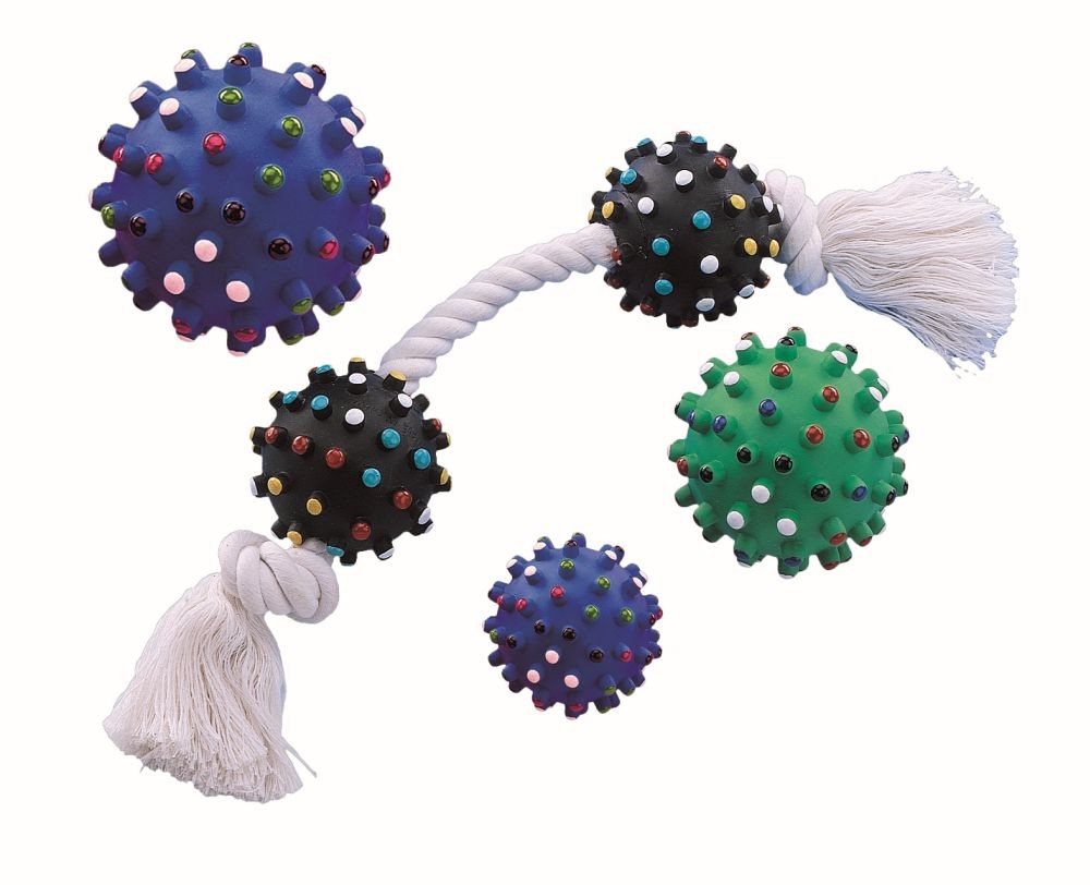 MINGE DIN VINIL CU NODULE, CULORI ASORTATE 14 CM pentru păsări