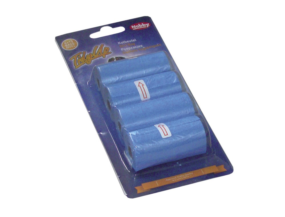 PACHET VALOARE SACI DE CACA TIDYUP, ALBASTRU 4 ROLURI CU 15 SACI